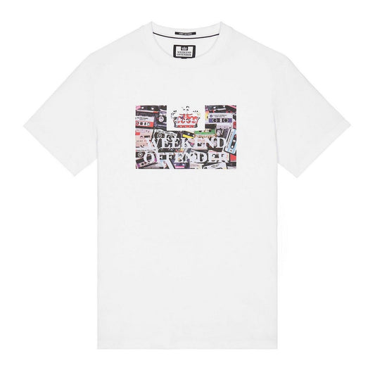 White - Front - Weekend Offender Mens Keyte Graphic Print T-Shirt