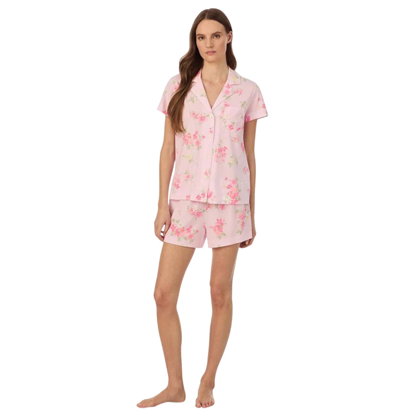 Pink - Lifestyle - Ralph Lauren Womens-Ladies Floral Short Pyjama Set