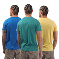 Teal-Yellow-Blue - Back - Farah Mens Jeston T-Shirt (Pack of 3)