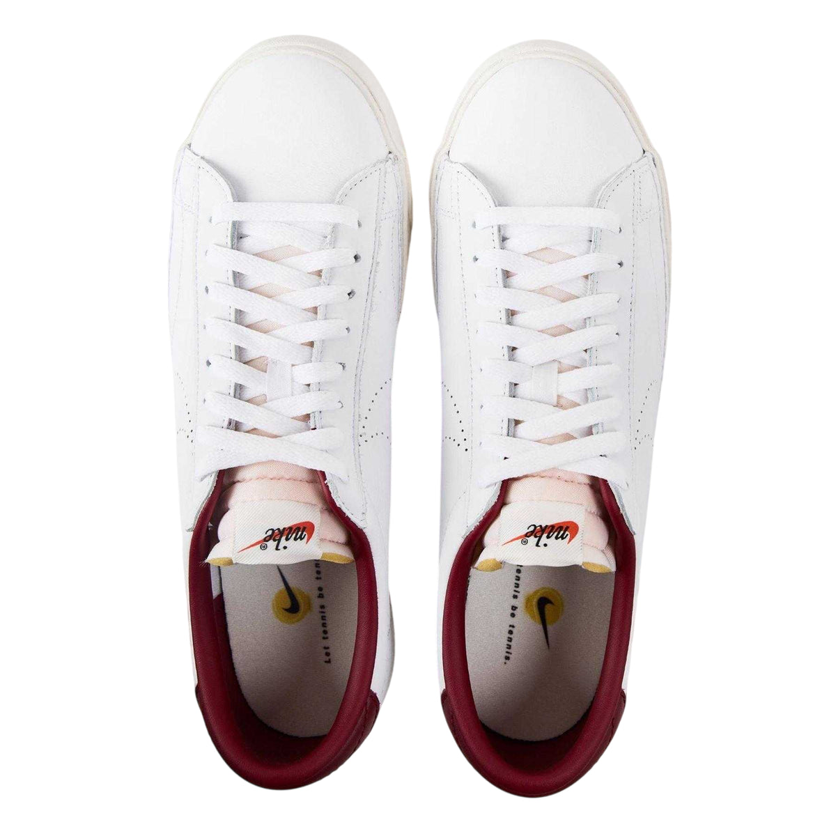 White - Side - Nike Mens Classics Leather Tennis Shoes