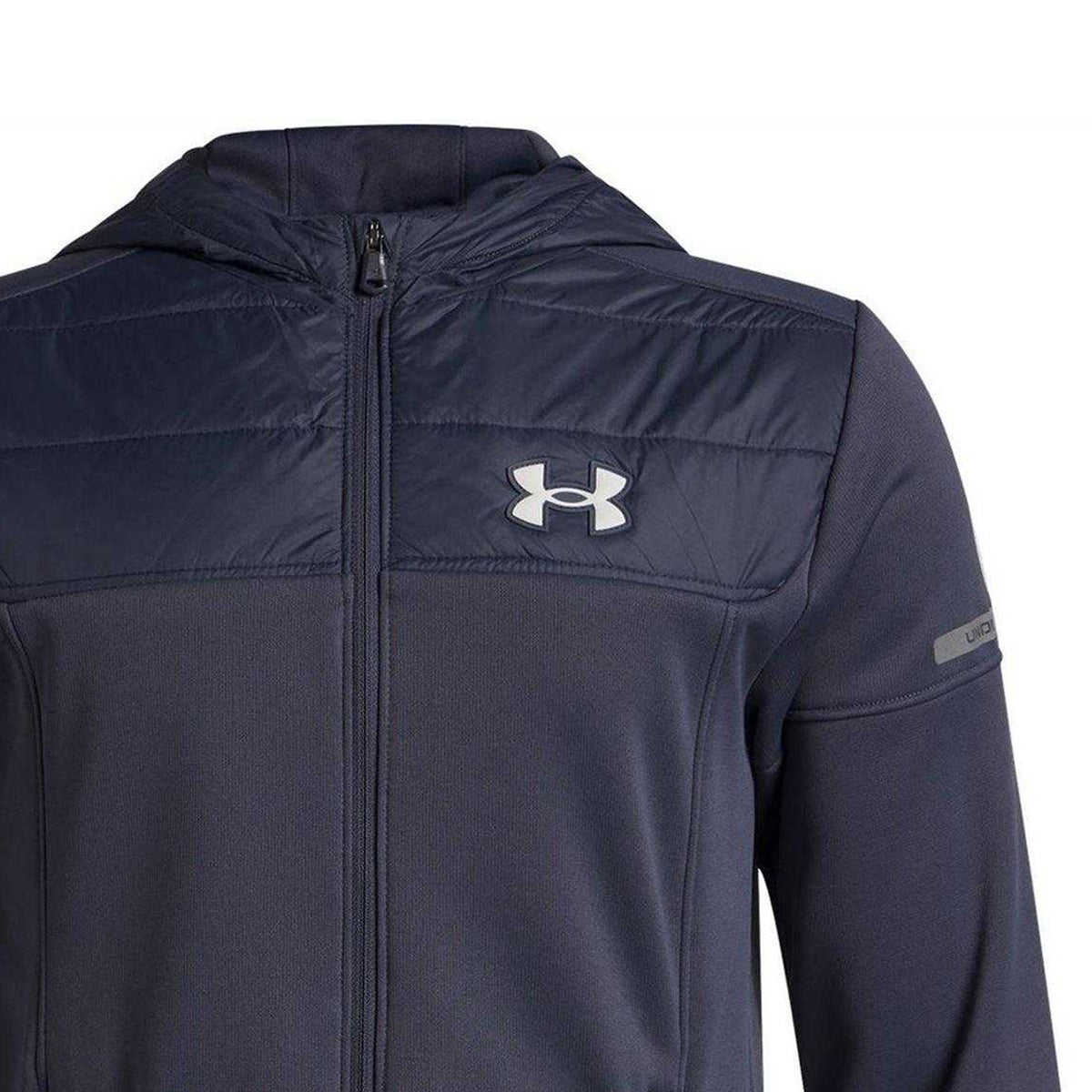 Frost Gray - Side - Under Armour Childrens-Kids Solid Hooded Regular Jacket