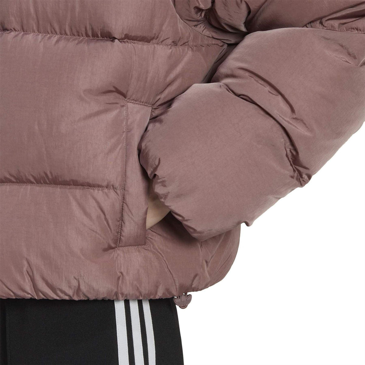 Wonder Mauve - Pack Shot - Adidas Womens-Ladies 3 Stripes Reflective Detail Down Jacket