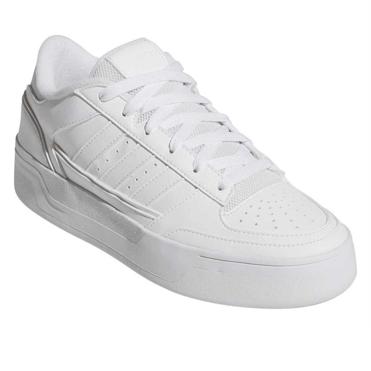 White - Pack Shot - Adidas Womens-Ladies Break Start Platform Trainers