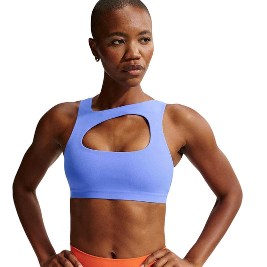 Sapphire - Front - Nike Womens-Ladies Cut Out Sports Bra