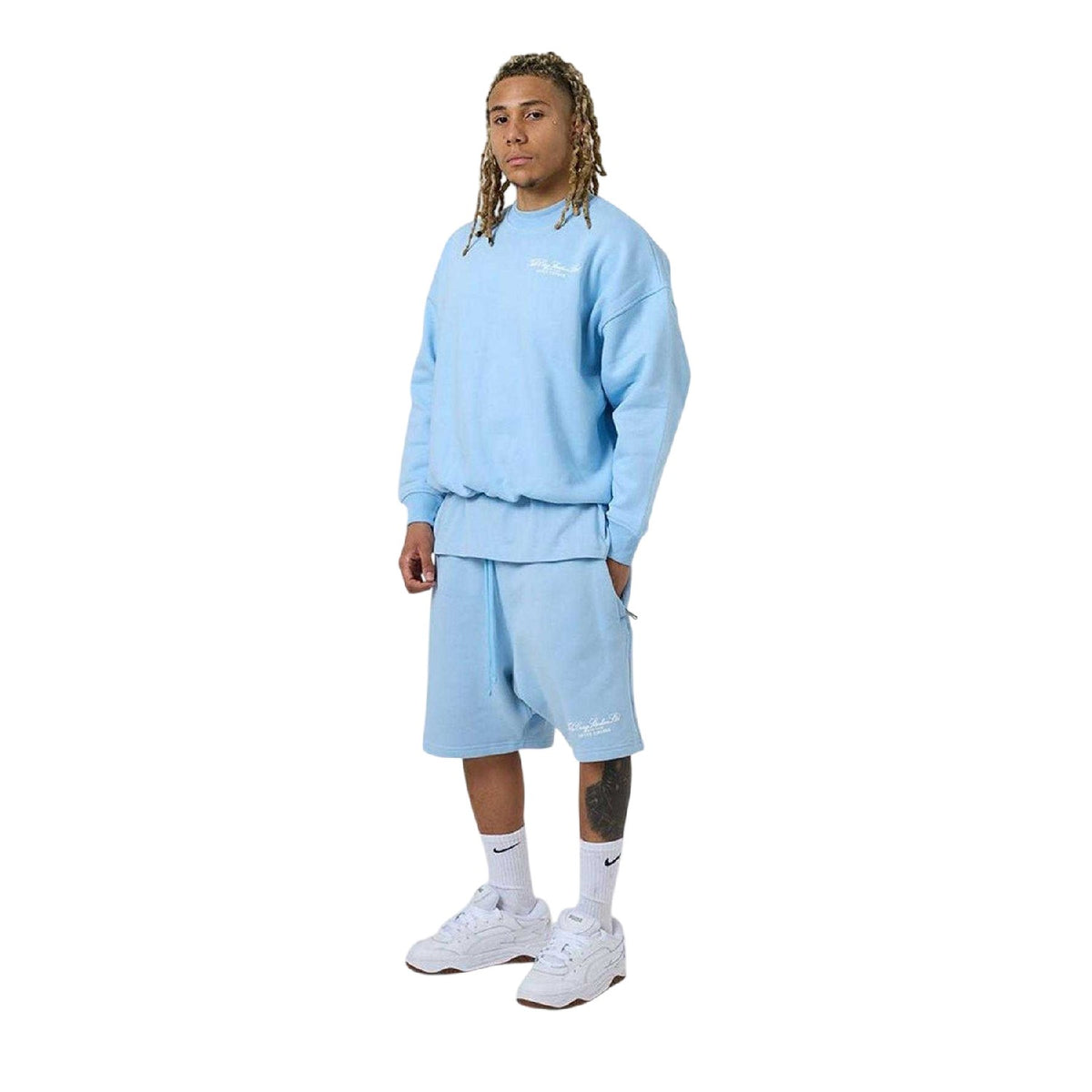 Placid Blue - Lifestyle - Tela Cruz Mens Back Print Crew Neck Sweatshirt