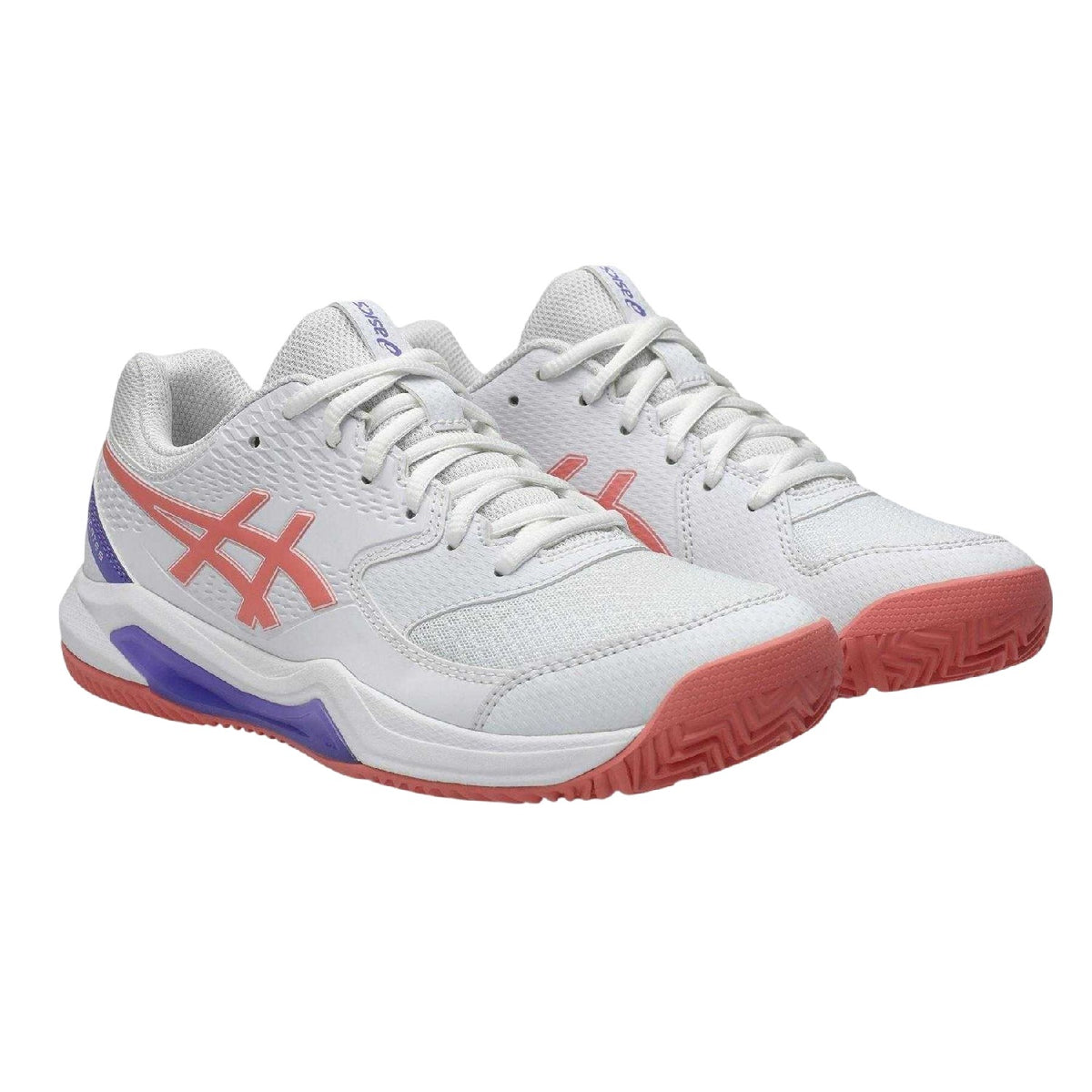 White-Pink - Lifestyle - Asics Womens-Ladies Gel Dedicate 8 Trainers