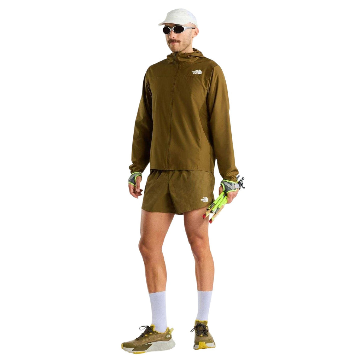 Nut Brown - Pack Shot - The North Face Mens Windproof Packaway Hooded Jacket