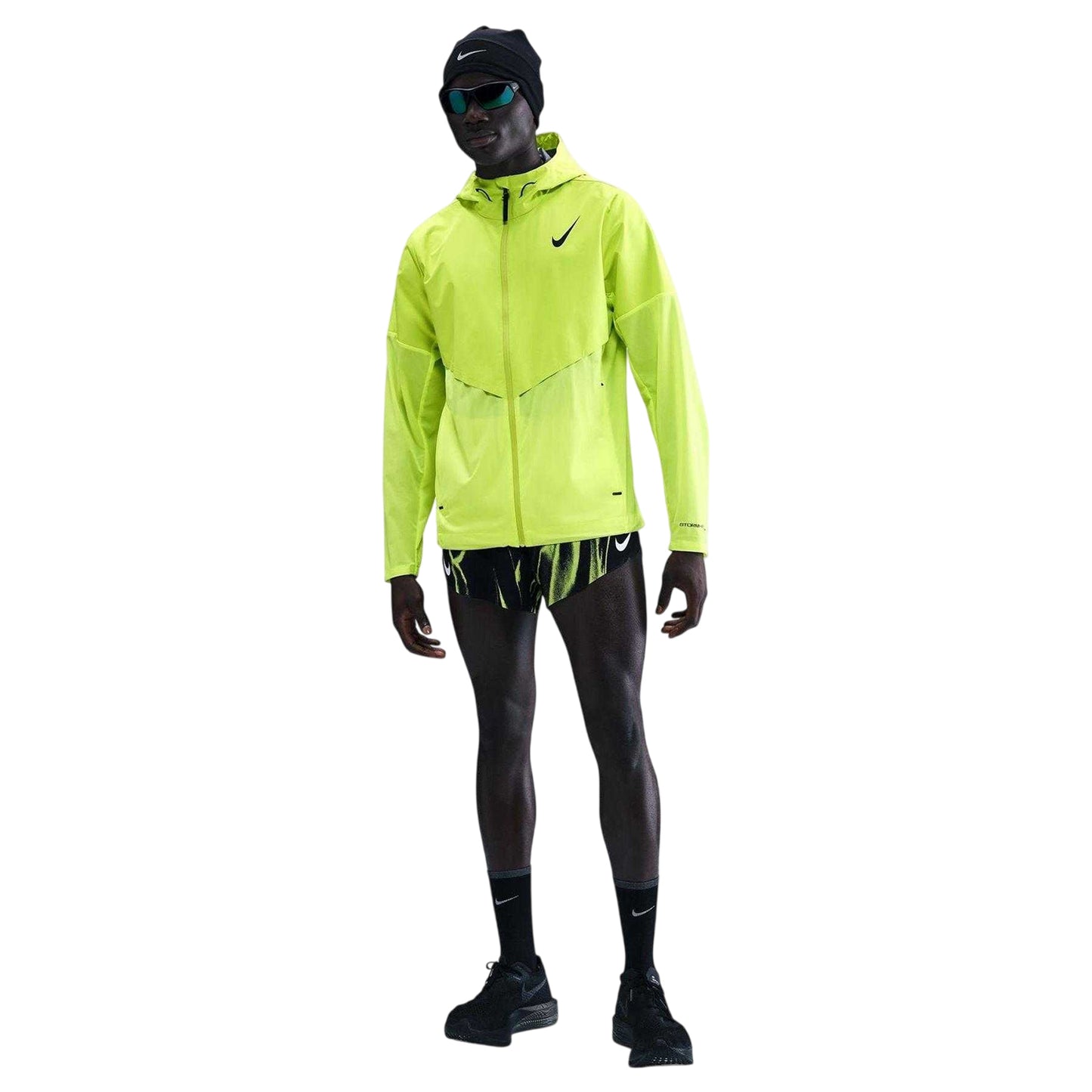 Volt-Black - Lifestyle - Nike Mens Storm-FIT Hooded Running Jacket