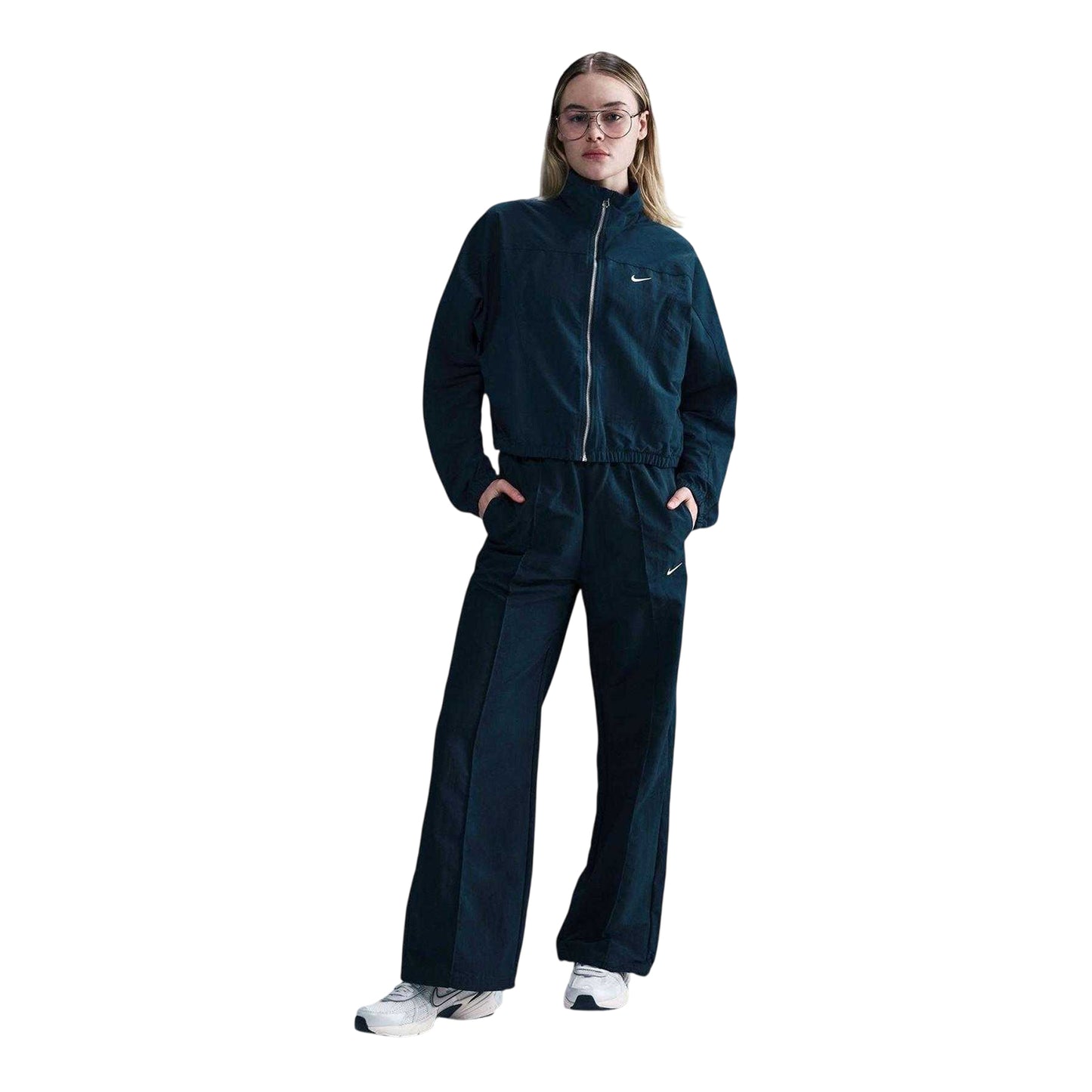 Navy-White - Lifestyle - Nike Womens-Ladies Everything Side Pocket Jacket