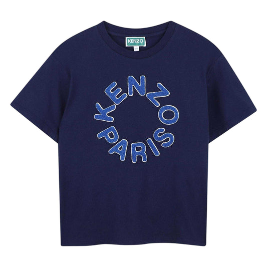 Navy Blue - Front - Kenzo Childrens-Kids Logo T-Shirt