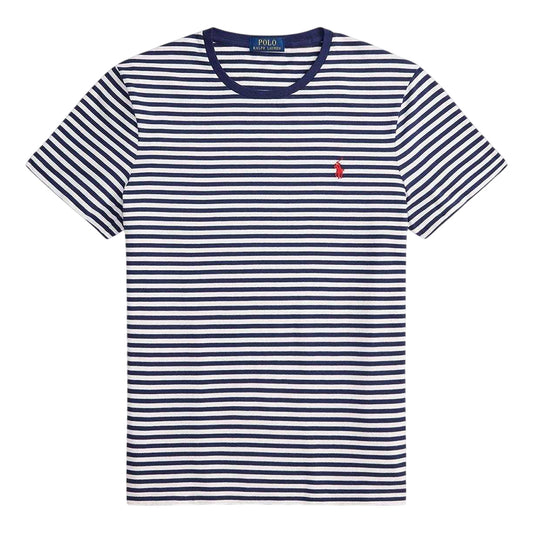 Navy - Front - Ralph Lauren Mens Striped T-Shirt
