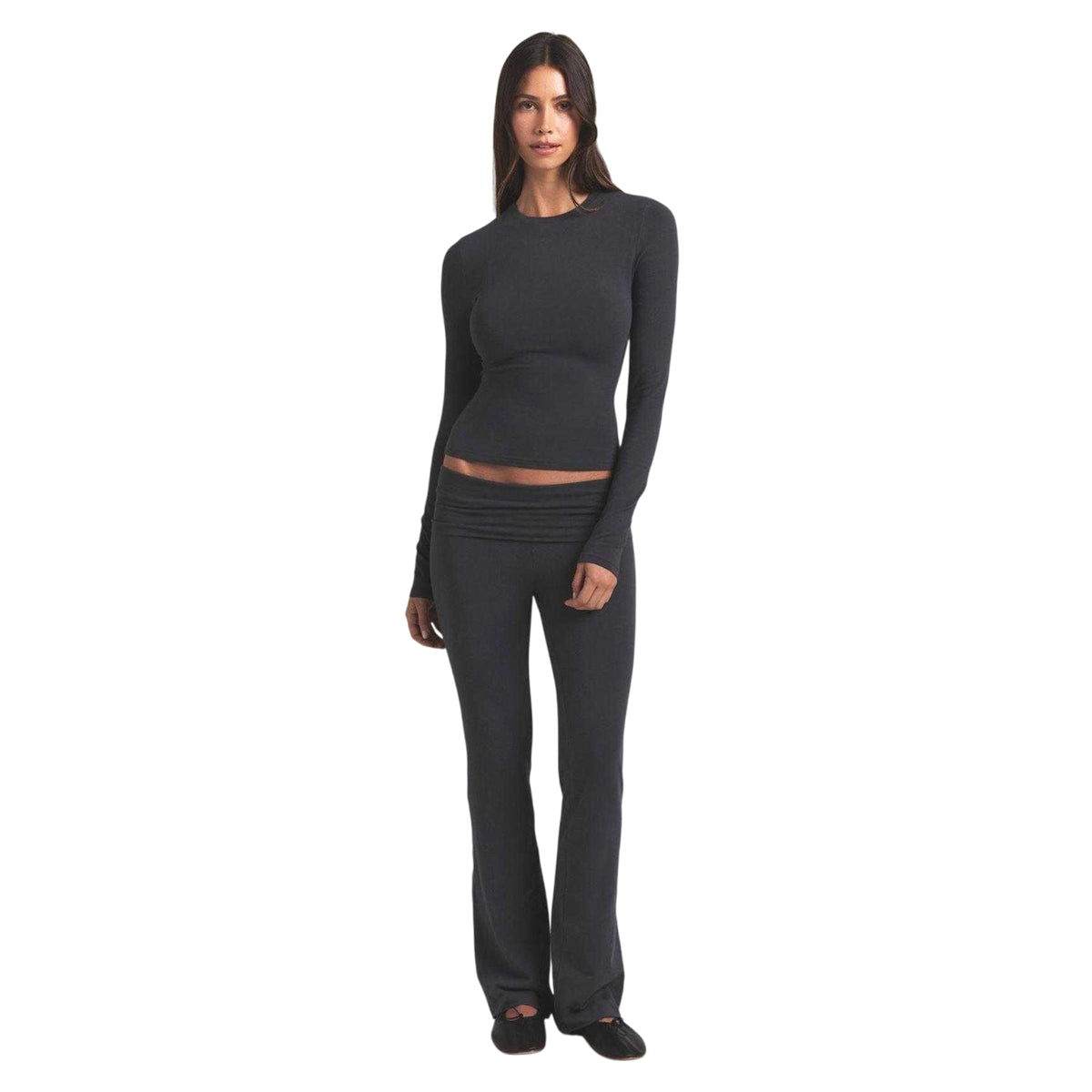 Ash - Side - Skims Womens-Ladies Cotton Jersey Long-Sleeved T-Shirt