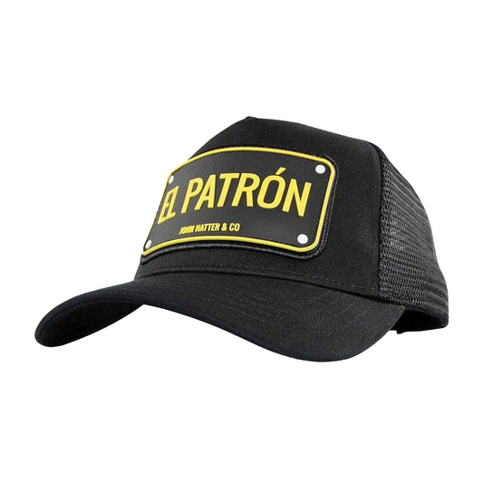 Black - Front - John Hatter Mens El Parton Logo Snapback Cap