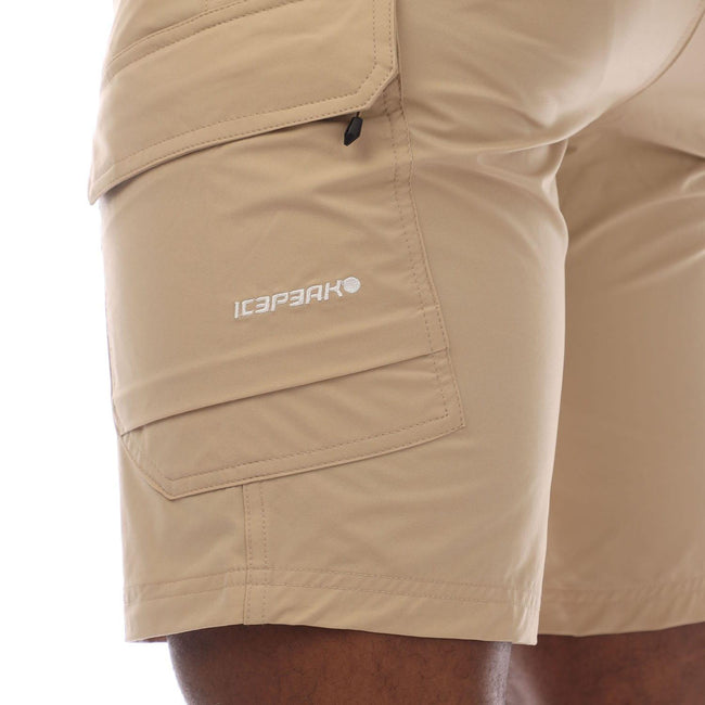 Beige - Side - Icepeak Mens Braswell Walking Shorts