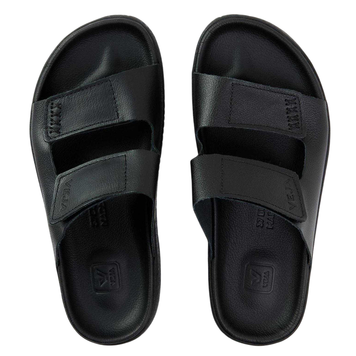 Full Black - Side - Veja Womens-Ladies Etna Leather Sandals