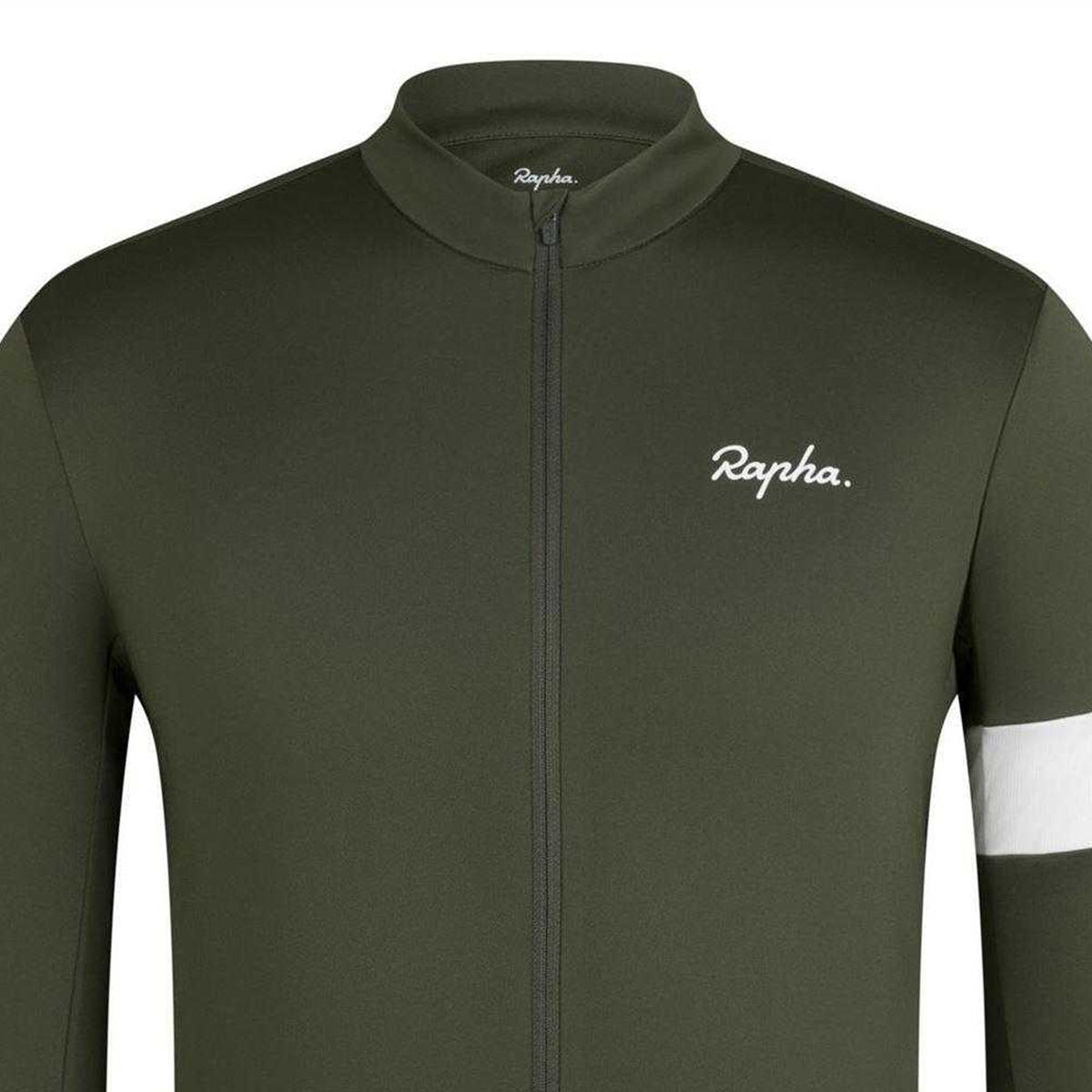 Dark Green - Side - Rapha Mens Thermal Long-Sleeved Jersey