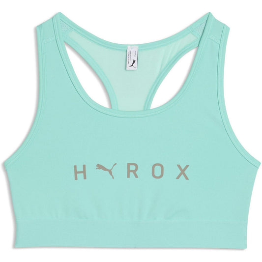 Mint - Front - Puma Womens-Ladies Hyrox Logo Sports Bra