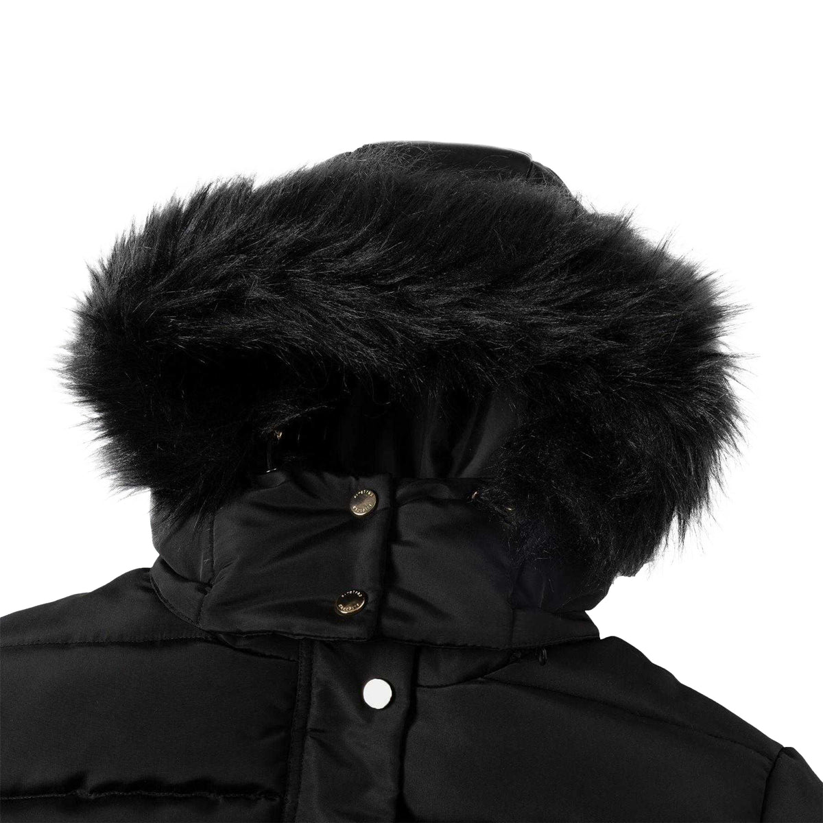 Black - Pack Shot - Firetrap Womens-Ladies Waterproof Long-Sleeved Puffer Jacket