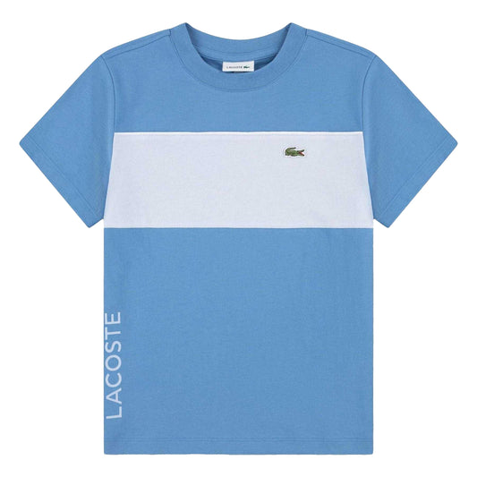 Blue - Front - Lacoste Childrens-Kids Block Regular T-Shirt