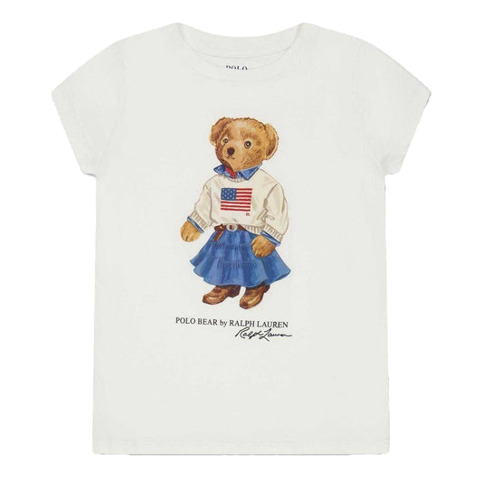 White - Front - Ralph Lauren Childrens-Kids Polo Bear T-Shirt