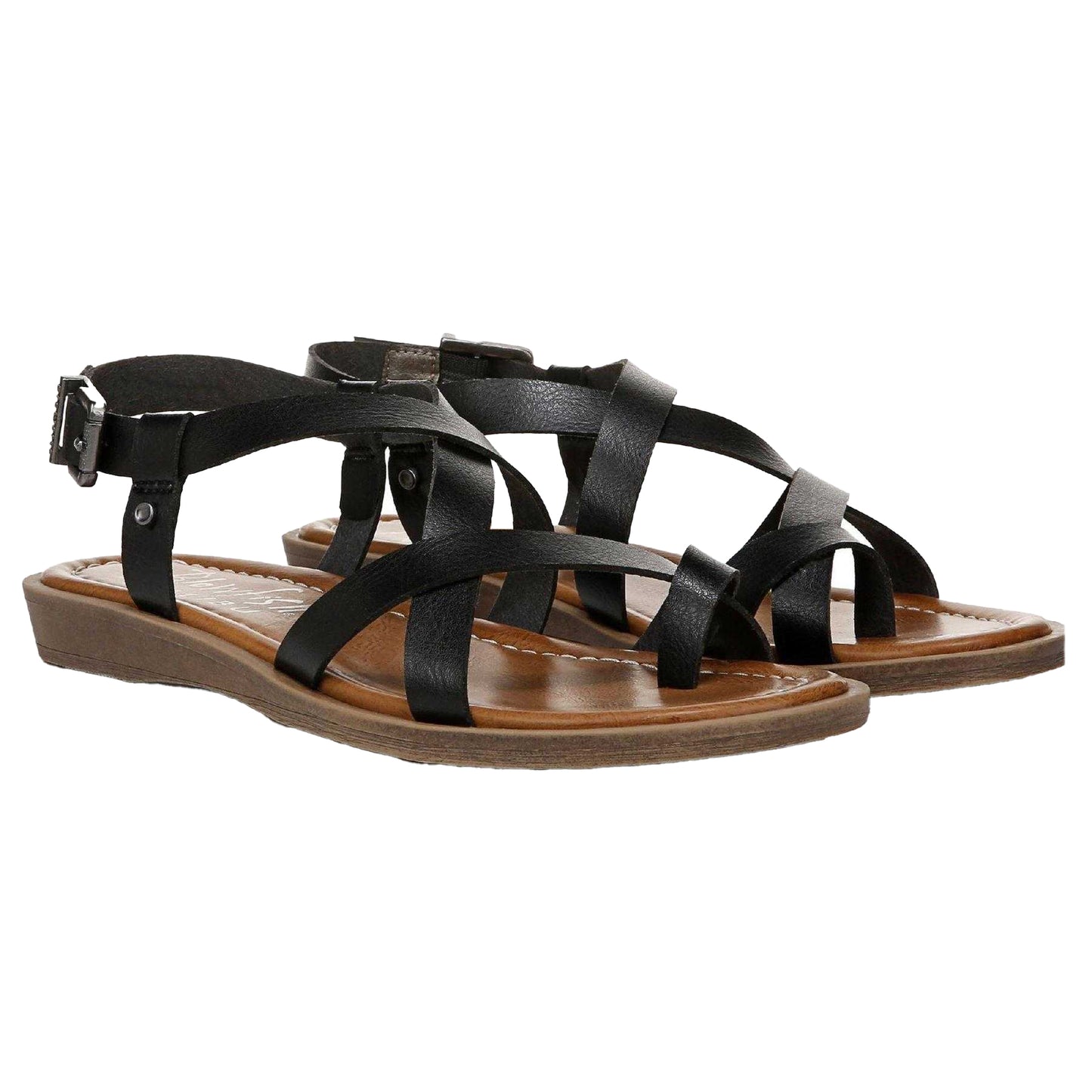 Black - Pack Shot - Blowfish Malibu Womens-Ladies Devon 3 Strappy Flat Sandals