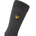 Grey-White-Black - Pack Shot - Lyle & Scott Mens Plain Socks (Pack of 3)