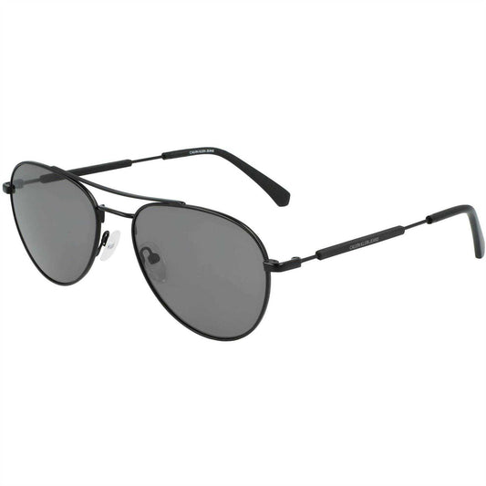 Matte Black - Front - Calvin Klein Mens Jeans Pilot Style Teardrop Sunglasses