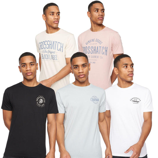 Multicoloured - Front - Crosshatch Mens Fremal T-Shirt (Pack of 5)