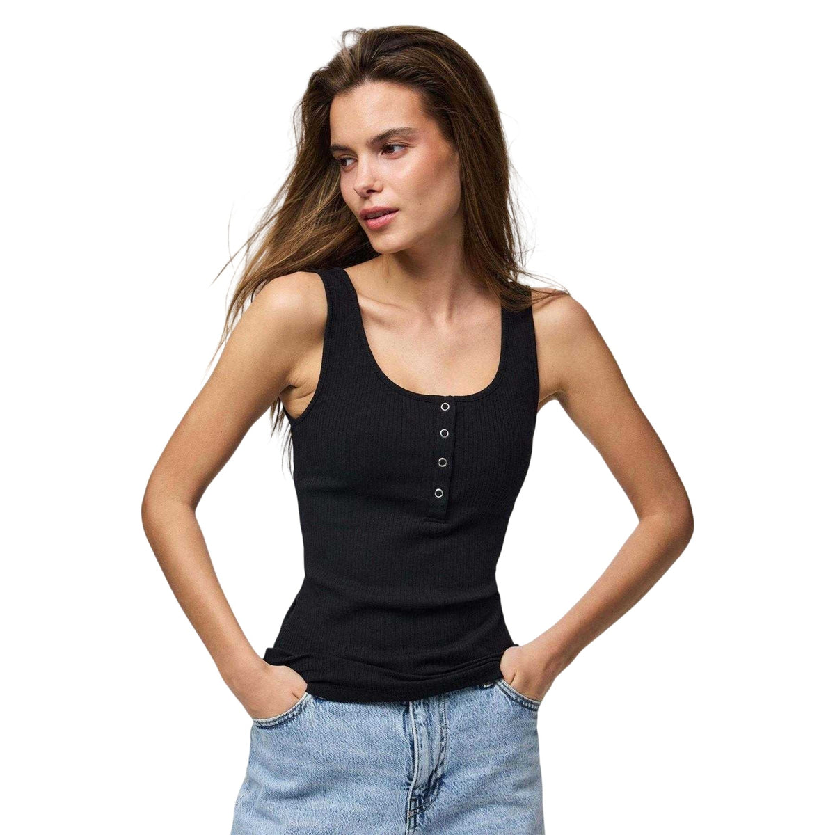 Black - Lifestyle - Pieces Womens-Ladies Kitte Tank Top