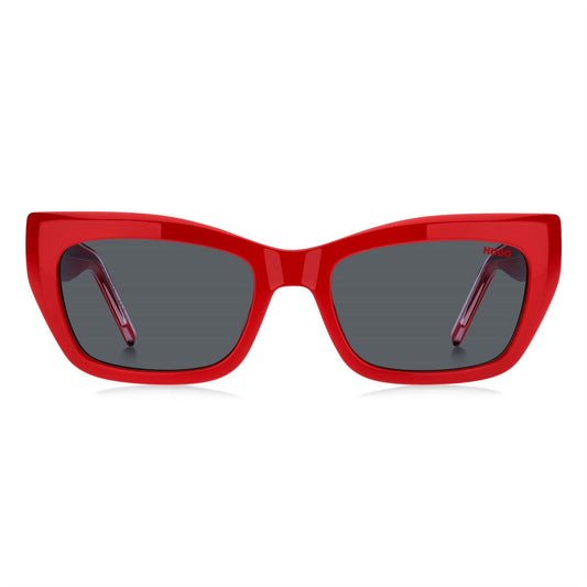 Red-Pink - Front - Hugo Womens-Ladies Cat Eye Sunglasses