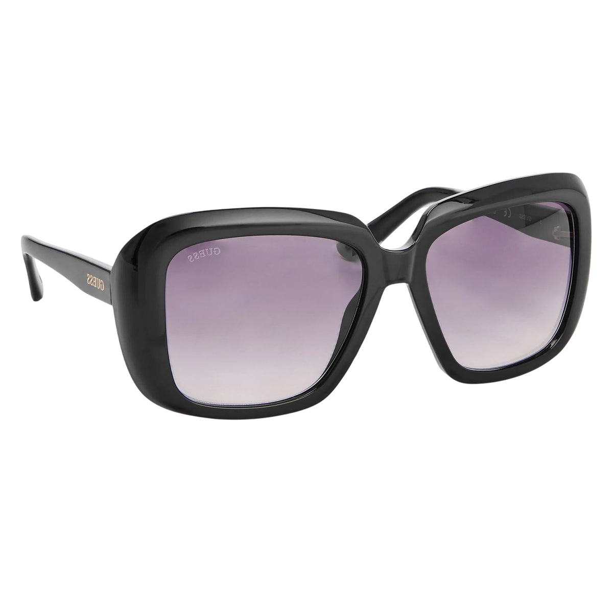 Shiny Black - Back - Guess Womens-Ladies Squares Sunglasses