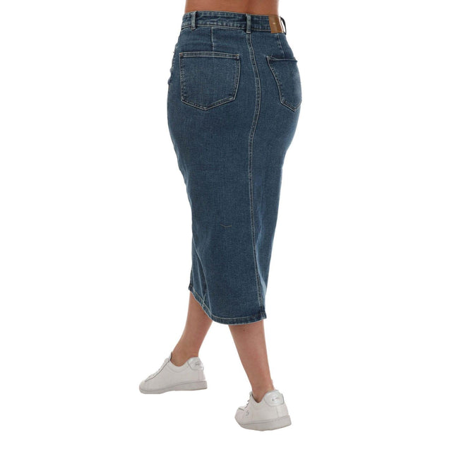 Denim - Back - Only Womens-Ladies Siri Denim Midi Skirt