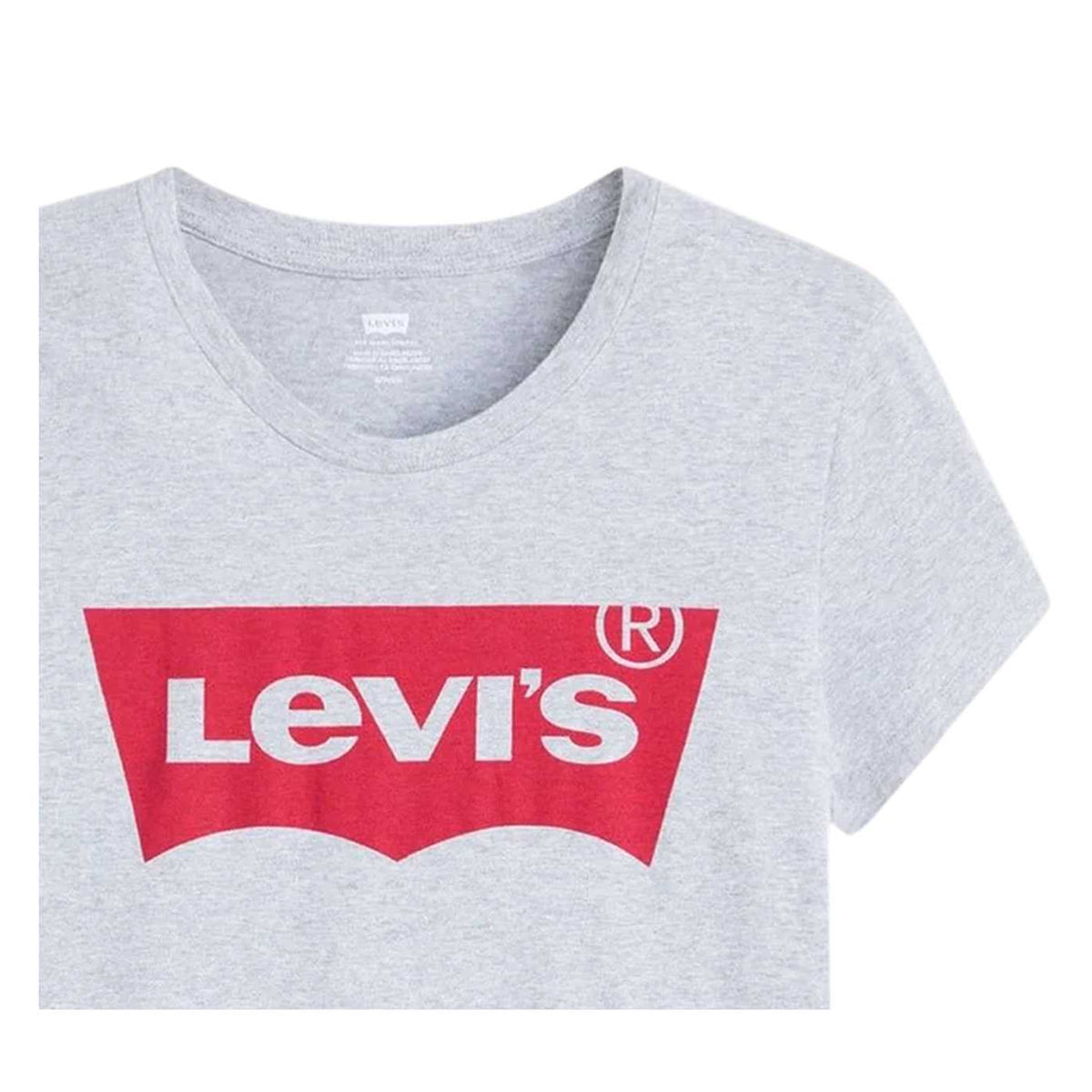 Grey - Side - Levis Womens-Ladies Batwing Logo Regular T-Shirt