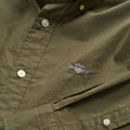 Khaki Green - Back - Gant Mens Classic Poplin Regular Shirt
