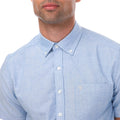 Blue - Side - Farah Mens Drayton Modern Short-Sleeved Shirt