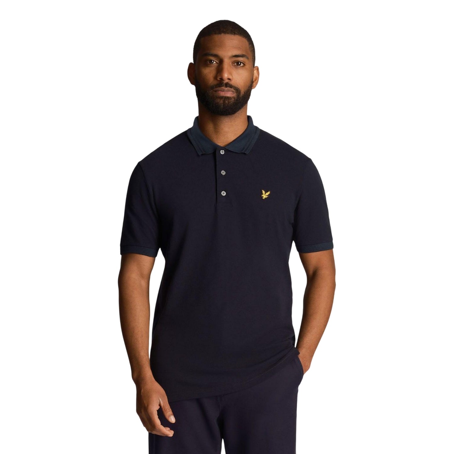 Navy - Side - Lyle & Scott Mens Rally Tipped Polo Shirt