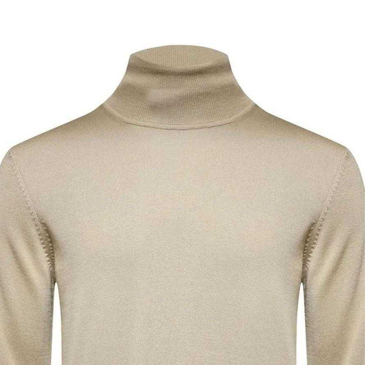 Cream - Side - Hugo Mens San Thomas Roll Neck Sweatshirt