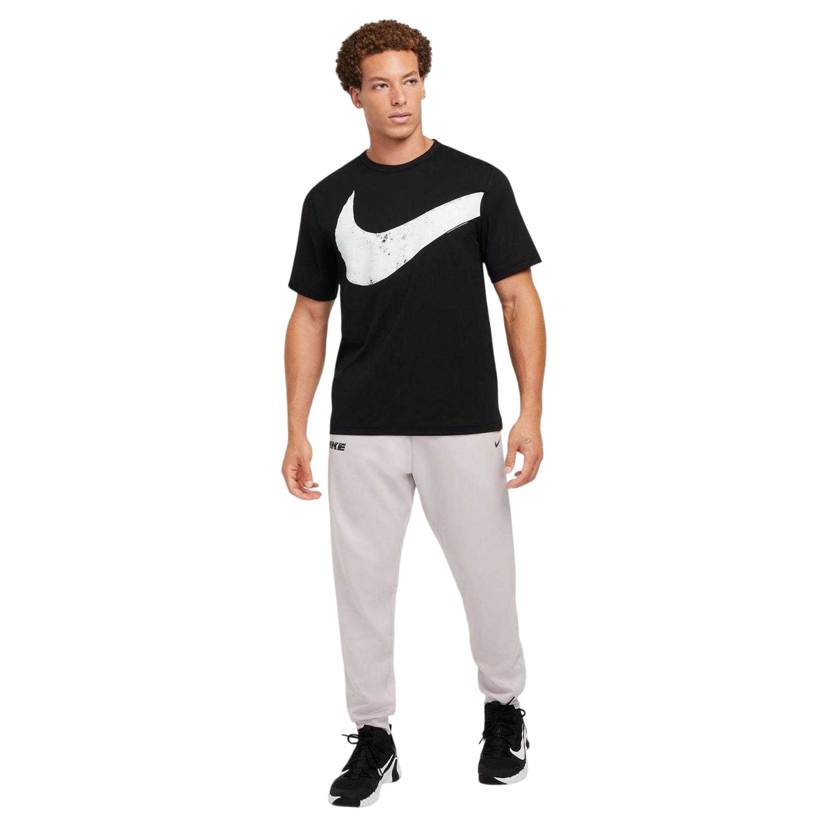 Black-White - Lifestyle - Nike Mens Hyverse Distressed Logo T-Shirt