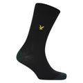 Black - Pack Shot - Lyle & Scott Mens Contrast Crew Socks (Pack of 5)