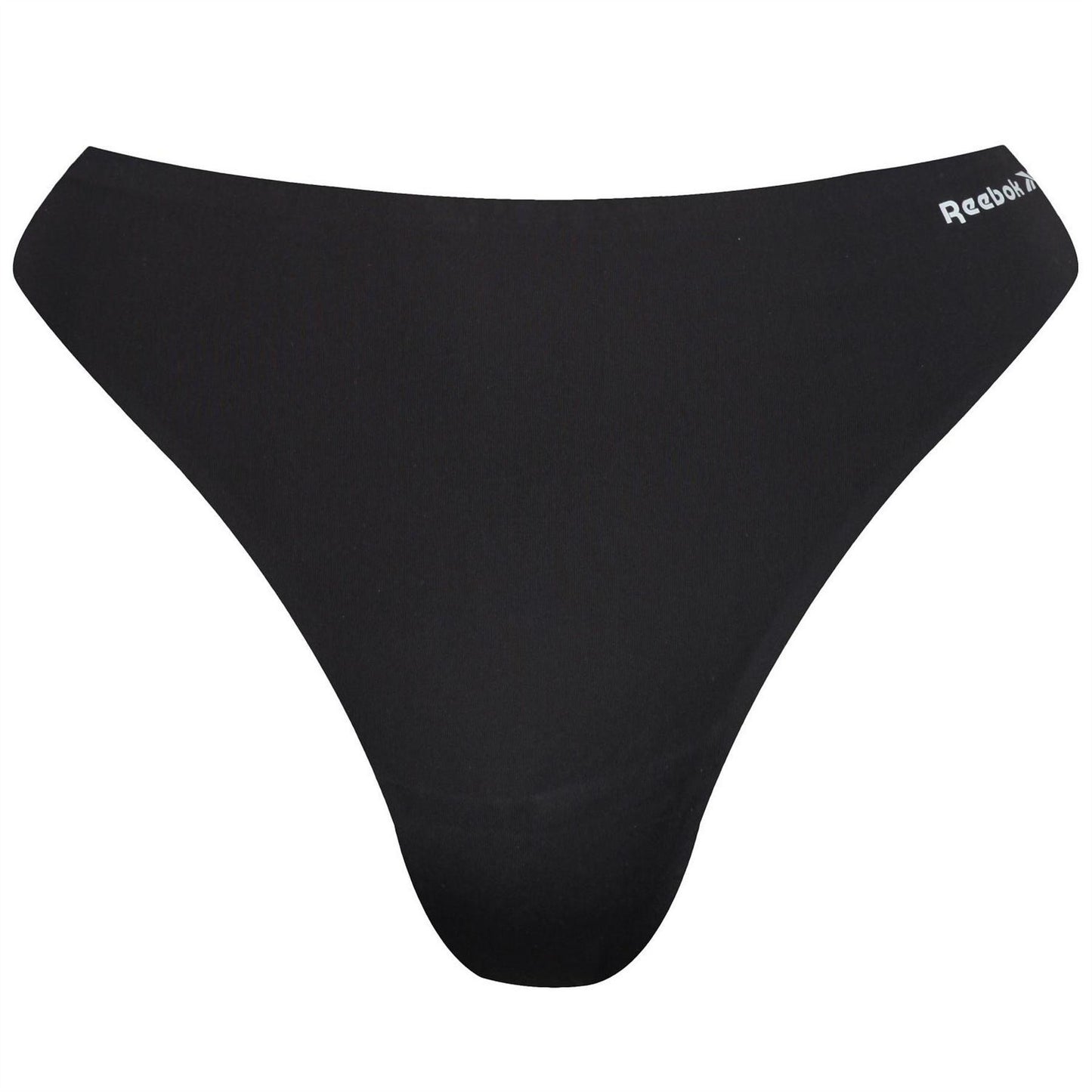 Black-White-Grey - Lifestyle - Reebok Womens-Ladies Logo Thong (Pack of 3)