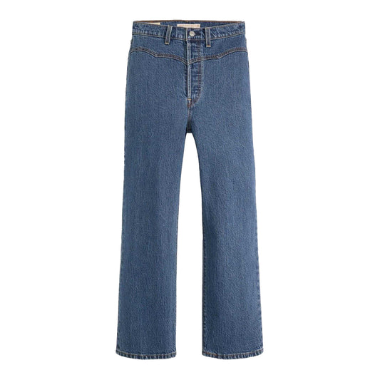 Valley Stone - Front - Levis Womens-Ladies Ribcage High Rise Wide Leg Jeans