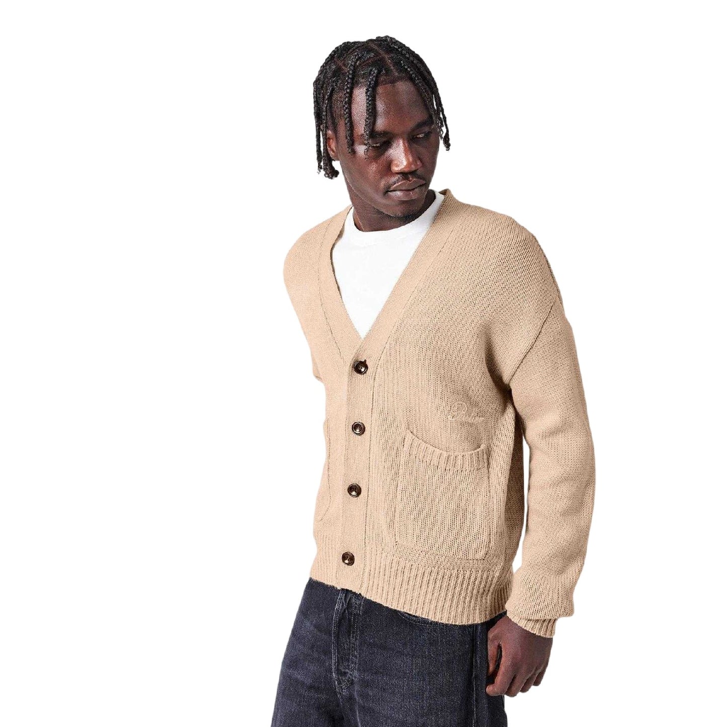 Beige - Lifestyle - Belier Mens Knitted Button Front Cardigan