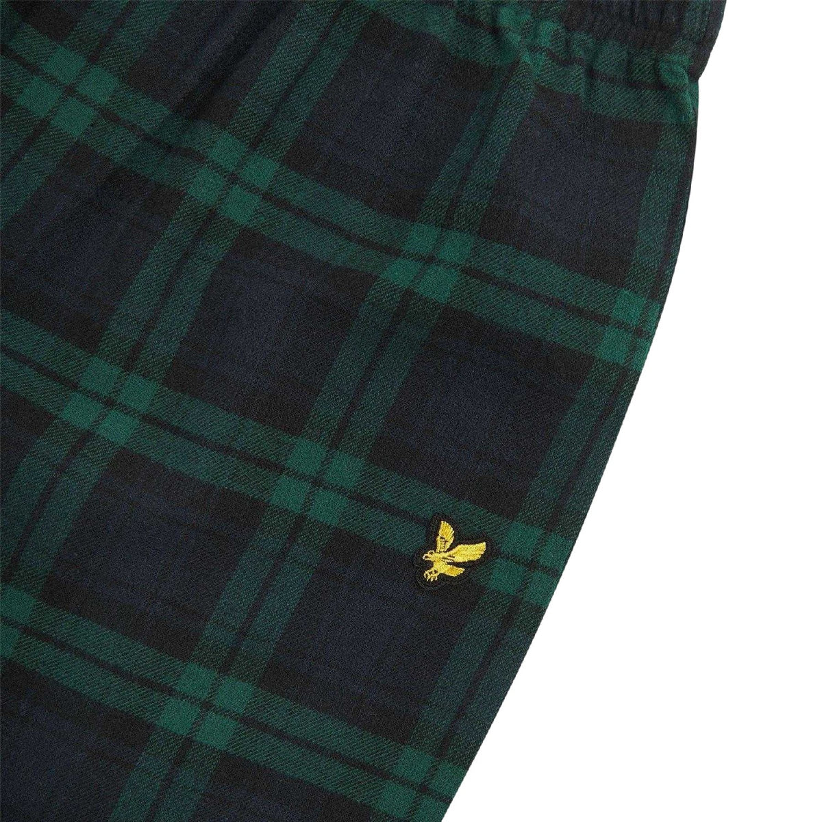 Dark Green-Navy Blue Check - Side - Lyle & Scott Mens Vinny Checked Pyjama Bottoms