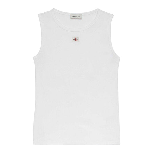 Bright White - Front - Calvin Klein Womens-Ladies Jeans Ribbed Fitted Tank Top
