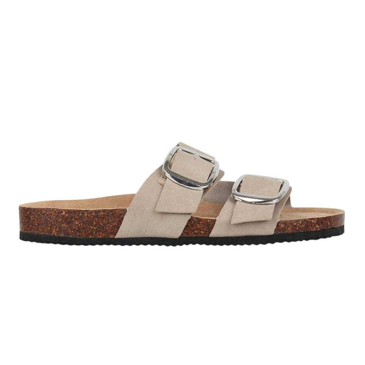 Taupe - Front - Miso Womens-Ladies Suede Sandals