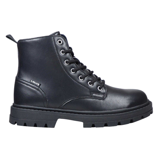 Black - Front - Levis Childrens-Kids Pasadena Biker Boots