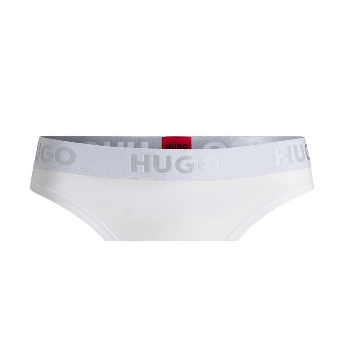 White - Back - Hugo Womens-Ladies Sporty Logo Thong