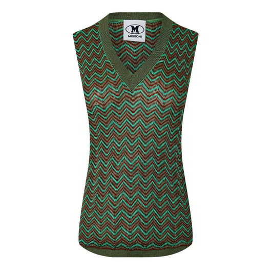 Multicoloured - Front - Missoni Womens-Ladies Zig Zag Knitted Sleeveless Tank Top