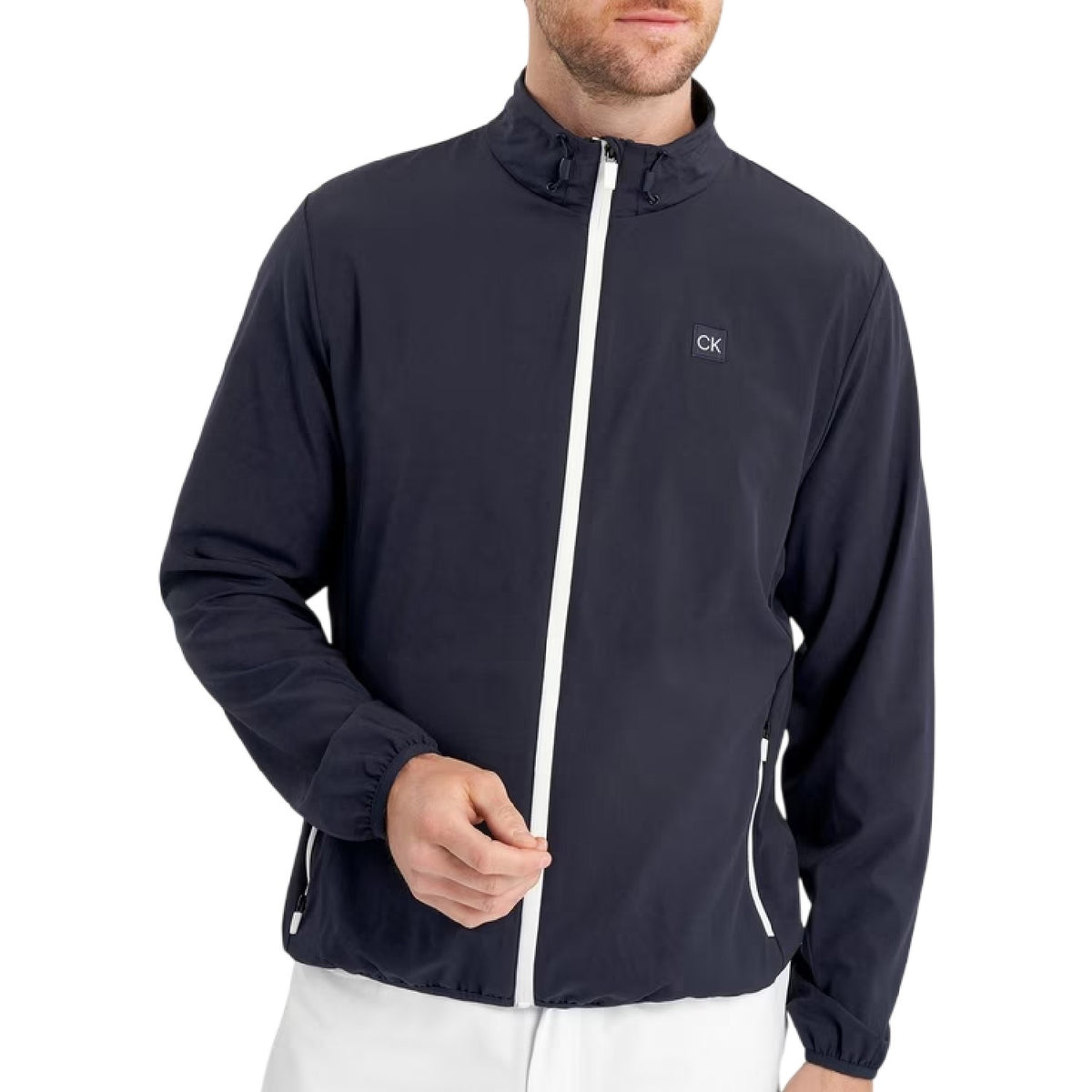 Navy - Side - Calvin Klein Mens Performance Wind Resistant Golf Jacket