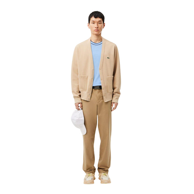 Light Blue - Pack Shot - Lacoste Mens Pique Striped Neckline T-Shirt